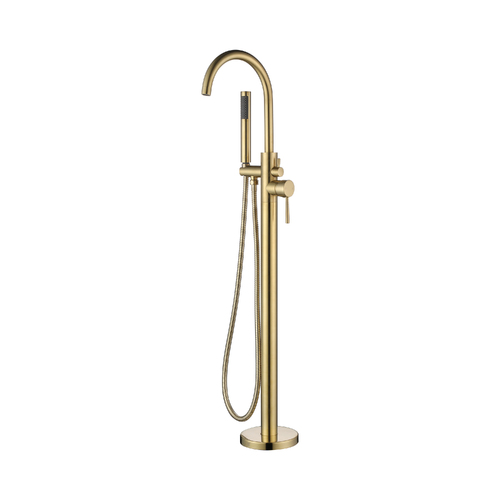 Otus Free Standing Bath Mixer with Hand Shower Brushed Gold