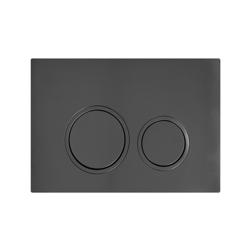 Round In-Wall Toilet Dual Flushing Buttons Gun Metal