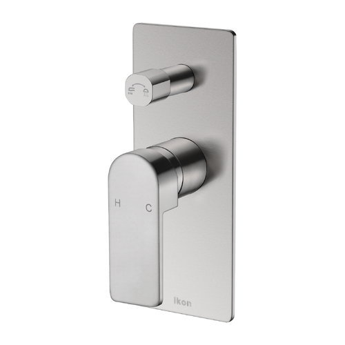 Ikon Flores Wall Mixer with Diverter Brushed Nickel