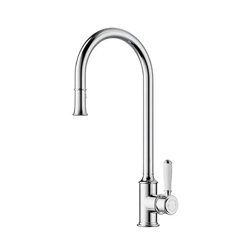 Ikon Clasico Pull Out Sink Mixer Ceramic Handle Chrome