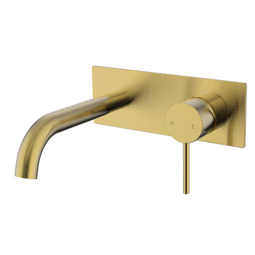 Ikon Hali Wall Mixer With Spout Brushed Gold