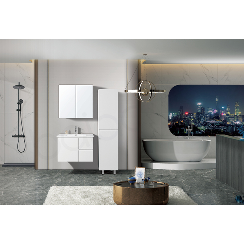 Ivana 750mm PVC Water Proof Wall Hung Bathroom Vanity Right Drawers