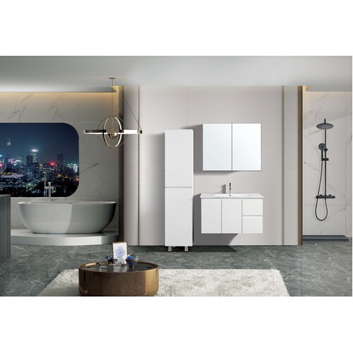 Ivana 900mm PVC Water Proof Wall Hung Bathroom Vanity Right Drawers