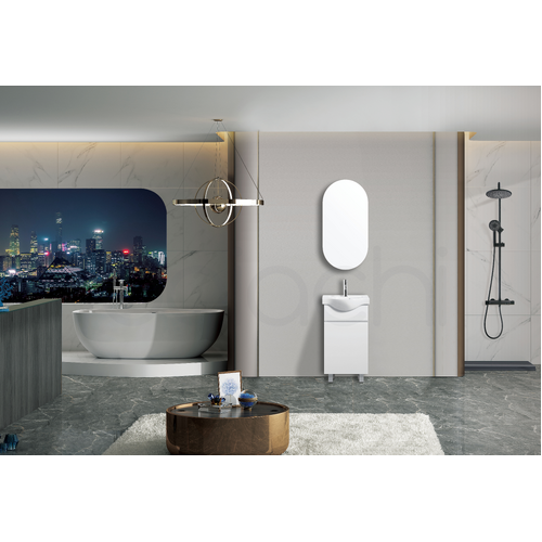 Lamara 450mm PVC Water Proof Bathroom Vanity Semi Recess Ceramic Basin