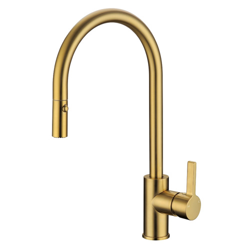 Otus Pull-Out Kitchen And Laundry Sink Mixer Brushed Gold