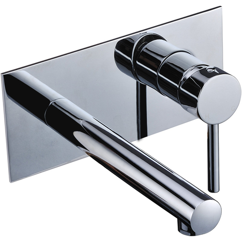 Otus Pin Handle Wall Basin Mixer With Spout Chrome