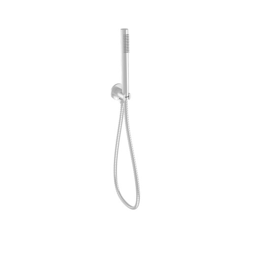 Tube Round Hand Shower On Wall Outlet Bracket Brushed Nickel