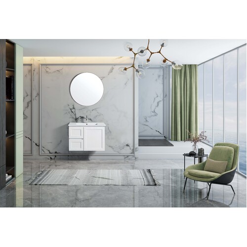 Shaker 750mm PVC Wall Hung Bathroom Vanity