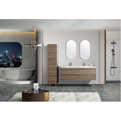 Vellena 1500mm PVC Water Proof Prime Oak Wall Hung Bathroom Vanity Cabinet