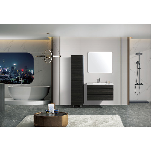 Vellena 900mm PVC Water Proof Empire Oak Wall Hung Bathroom Vanity Cabinet