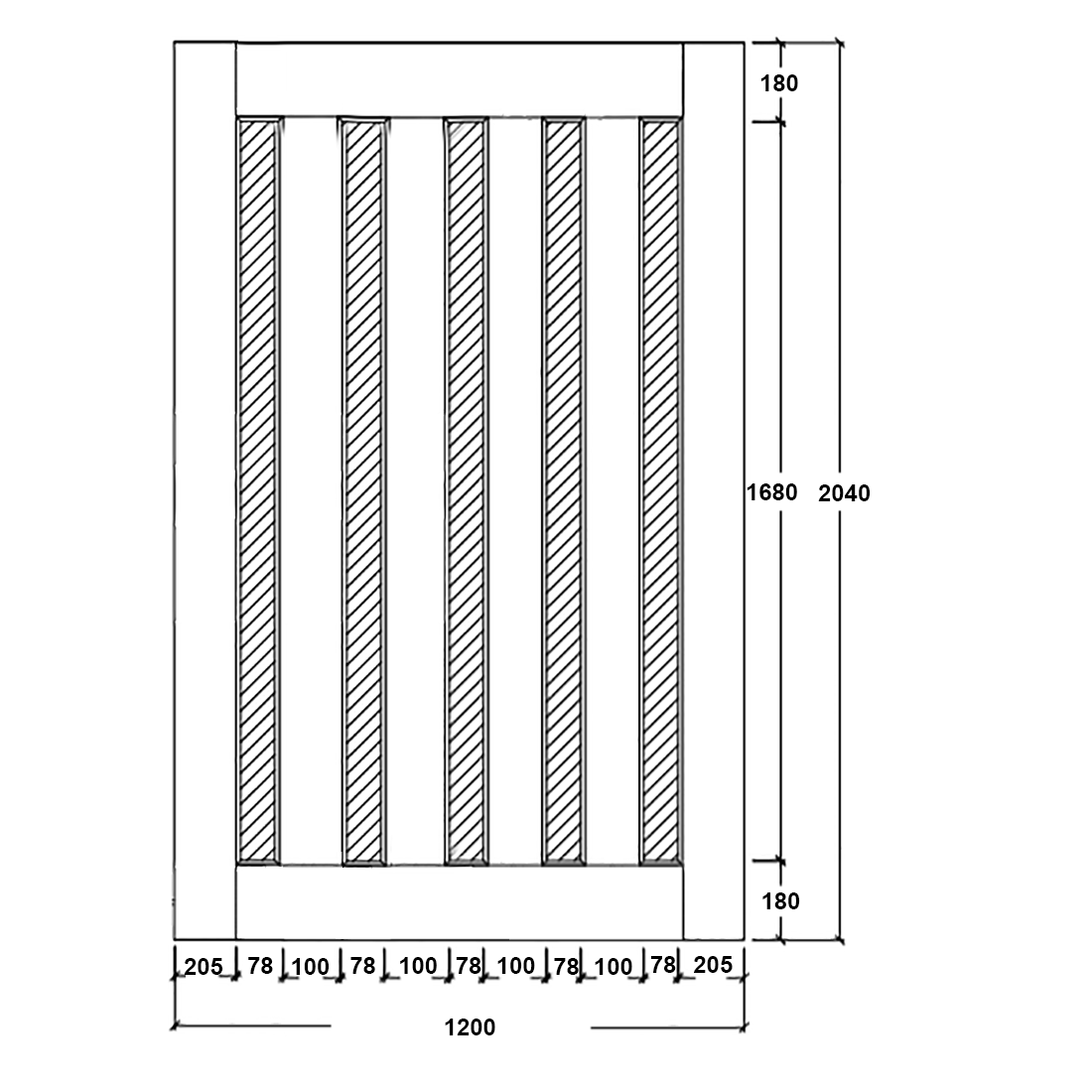 1200X2040X40mm Entrance Solid Timber Veneer External Front Entry Door Glass 033