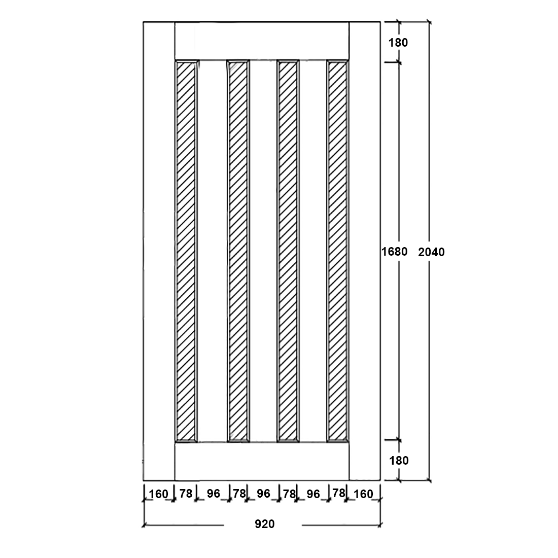 920X2040X40mm Entrance Solid Timber Veneer External Front Entry Door Glass 033