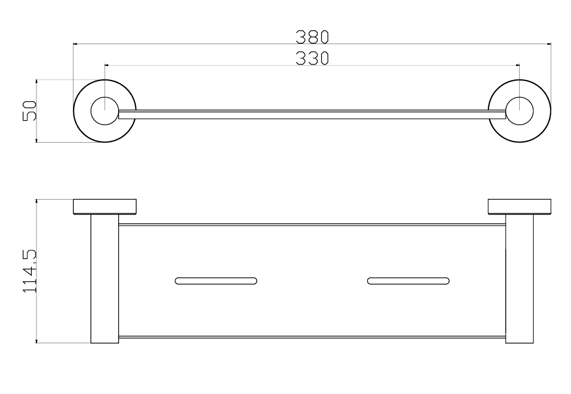 Otus Slimline SS304 Shelf Metal Gunmetal