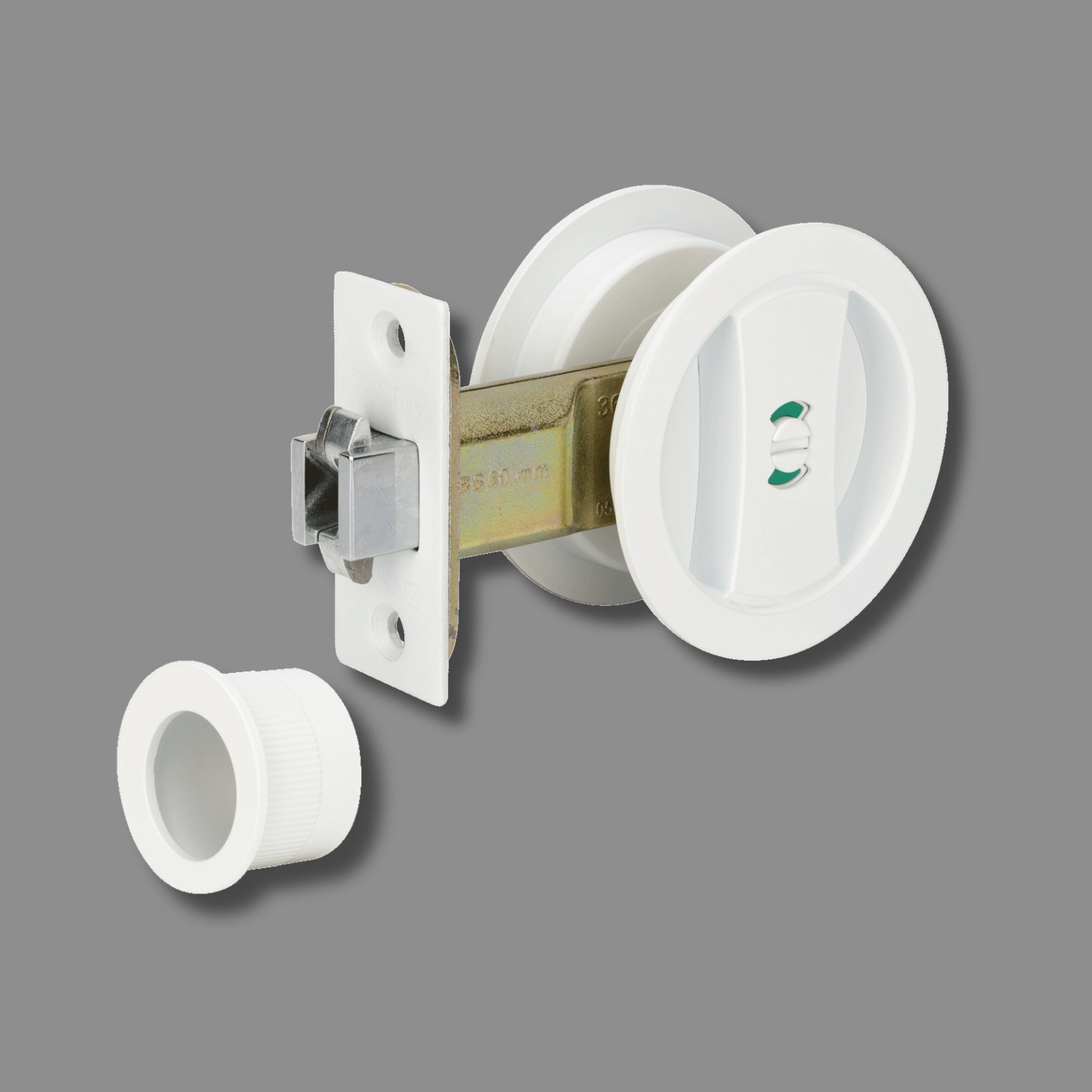 Zanda Round Cavity Sliding Privacy Set Matte White