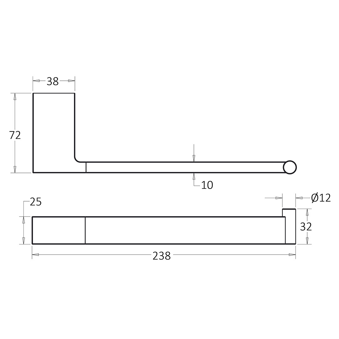 Ceram Towel Bar Matte Black
