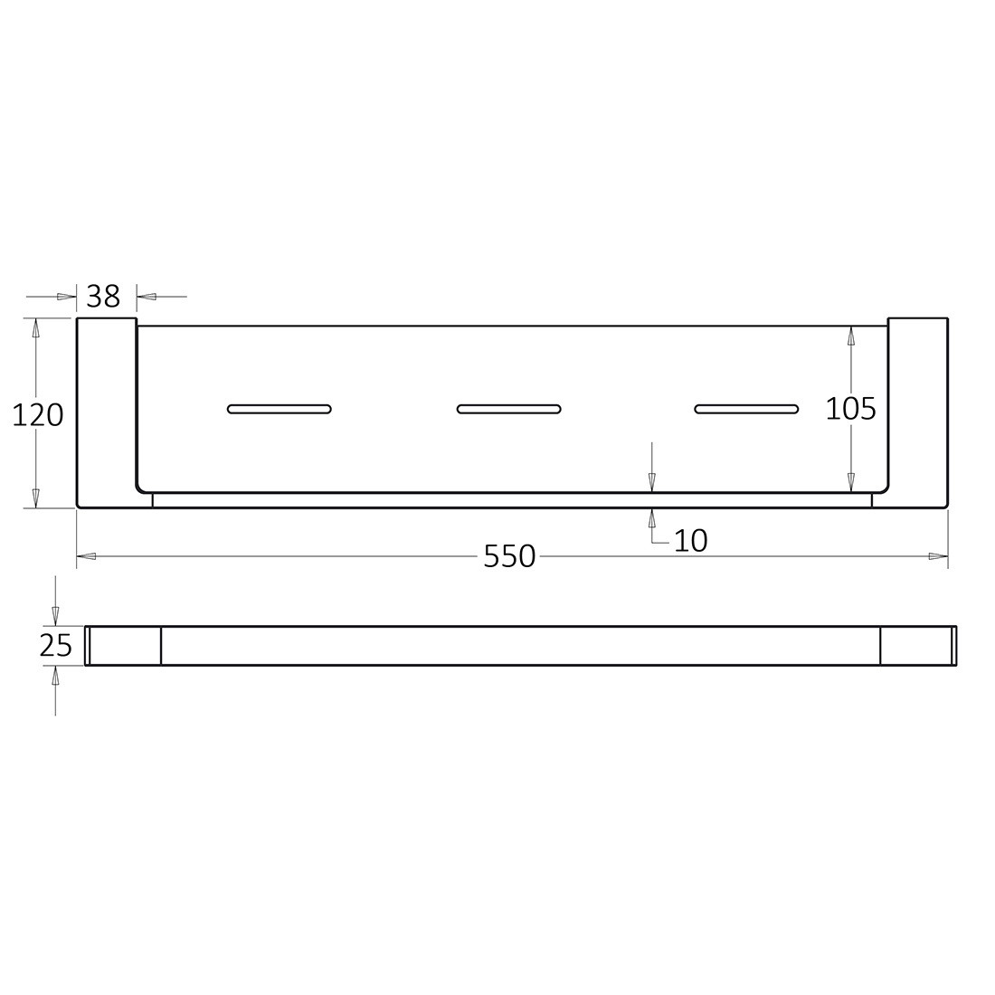 Ceram Metal Shelf Matte Black