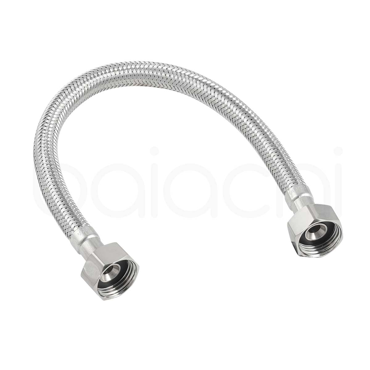 Baiachi 300mm Braided Flexible Hose Brushed Nickel