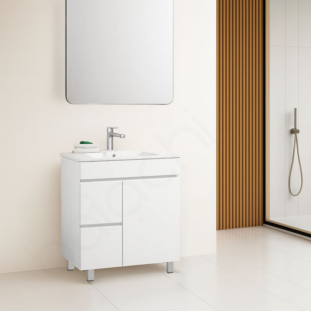 PACKAGE DEAL Windsor 750mm L Bathroom Vanity Wash Basin INCLUDING Mixer & Plugwaste