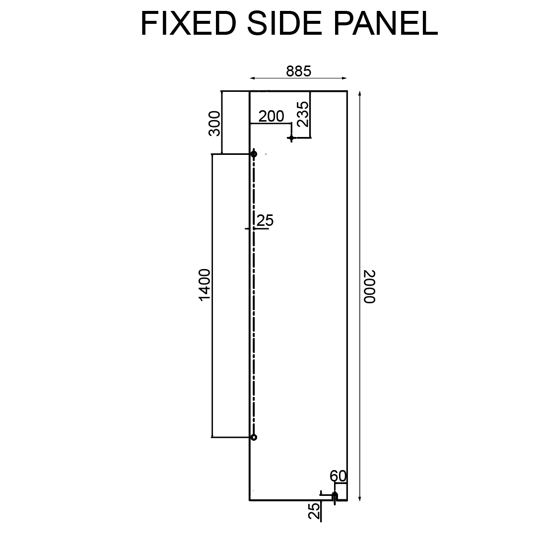 Frameless Shower Screen 900x900mm Square Chrome