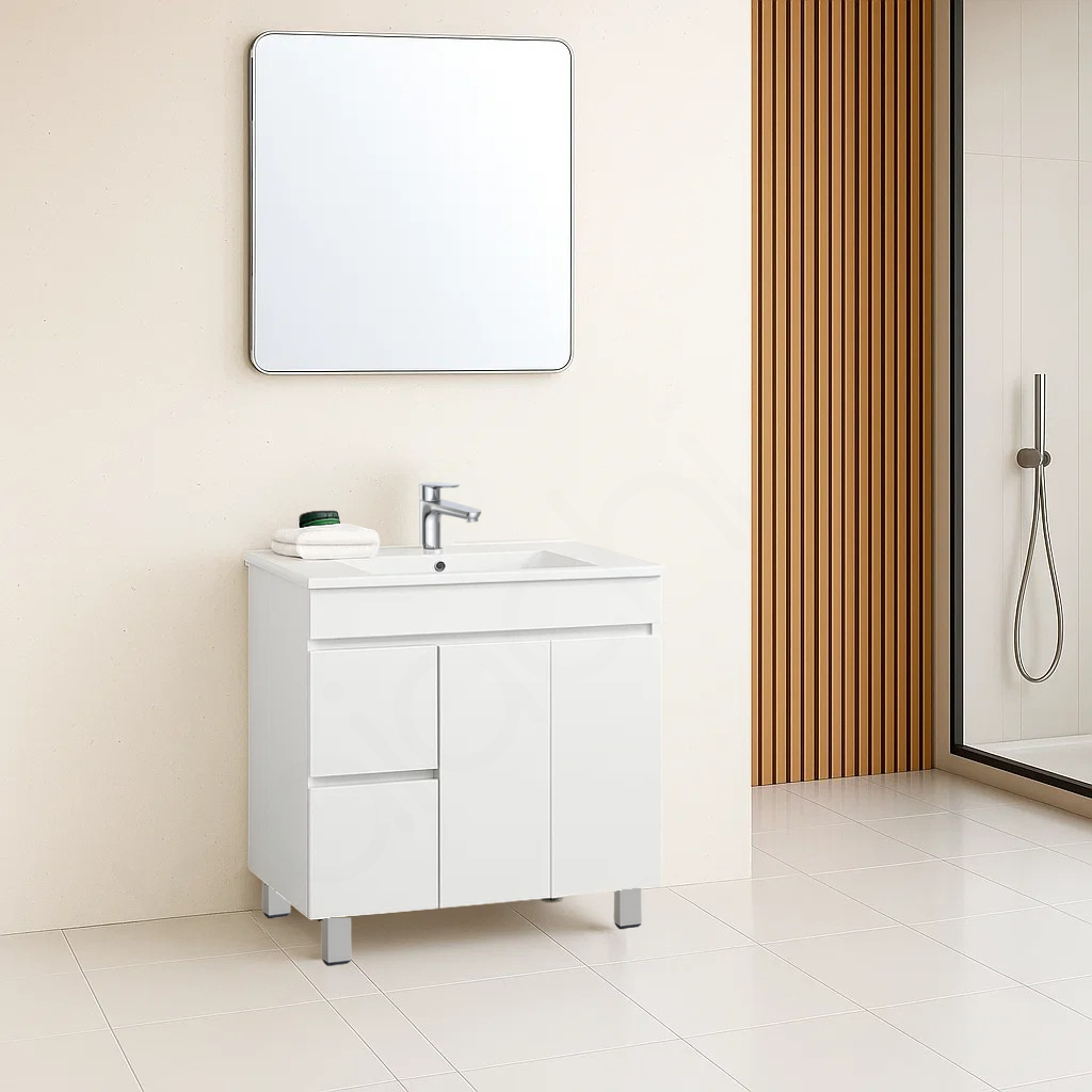 PACKAGE DEAL Windsor 900mm L Bathroom Vanity Wash Basin INCLUDING Mixer & Plugwaste
