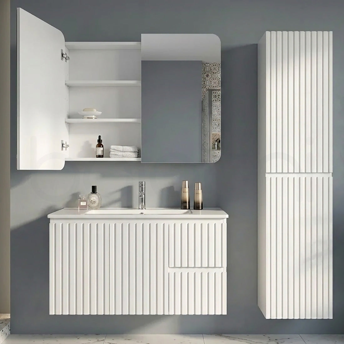 Baiachi 900x750 Round Edge Mirror Cabinet