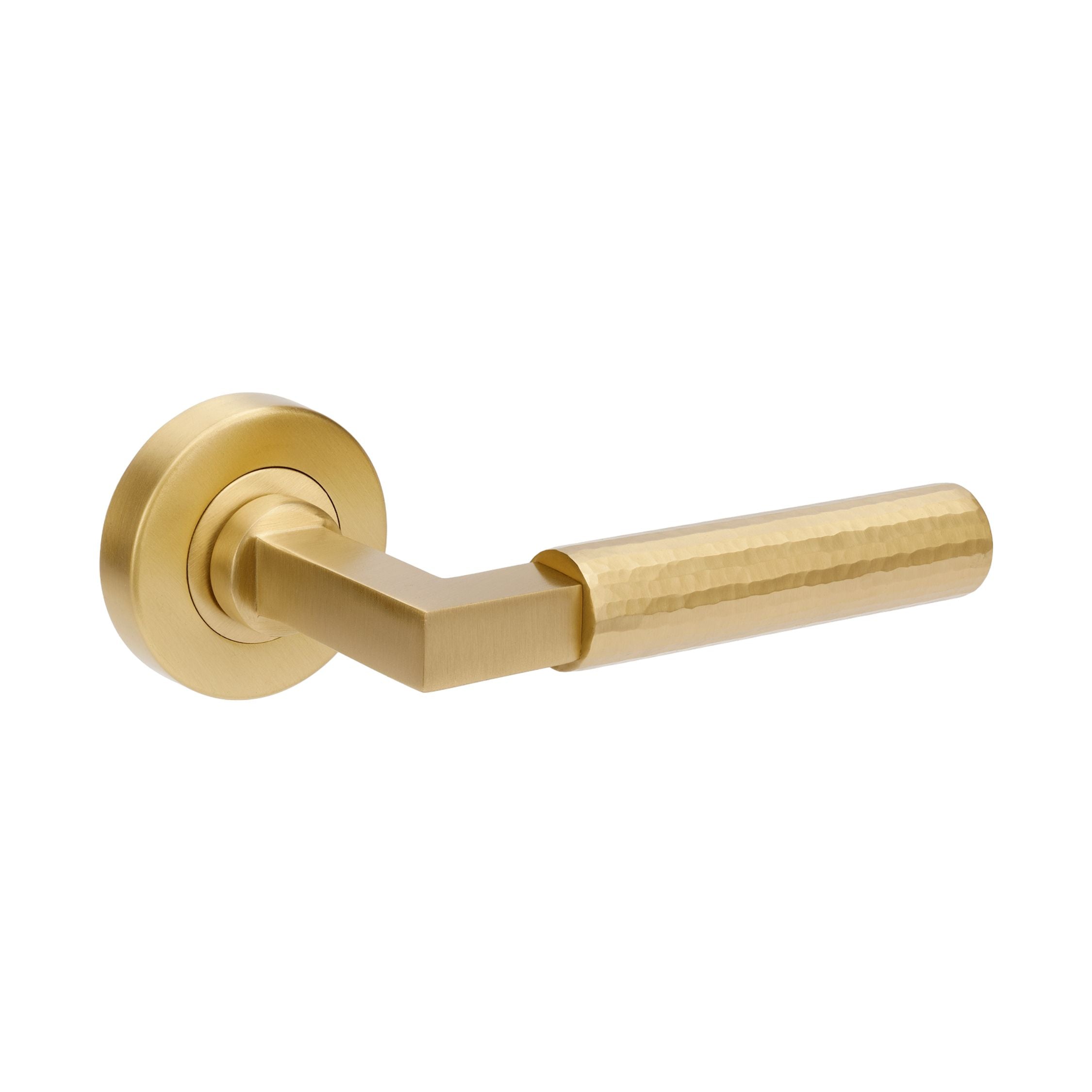 Zanda Zurich Hammered Passage Set Satin Brass