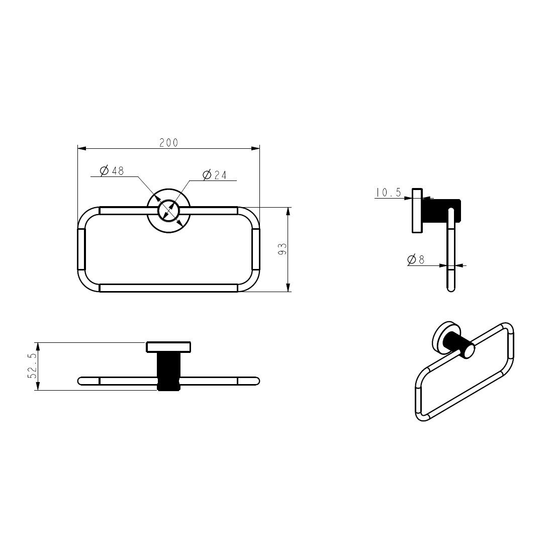 Linie Towel Ring Brushed Nickel
