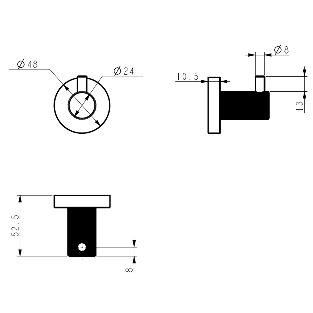 Linie Robe Hook Matte Black