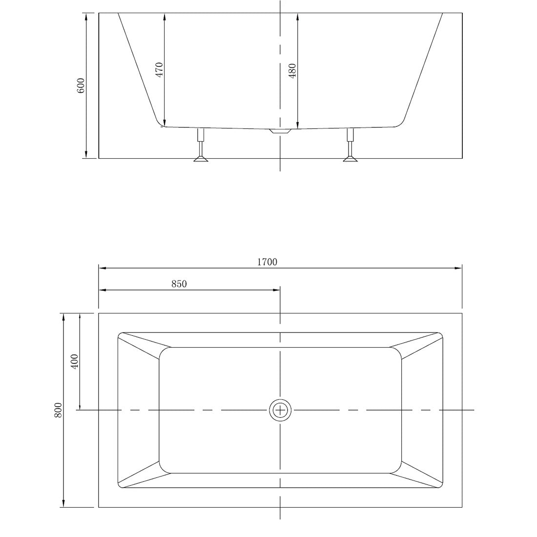 Ataud 1700mm 12 Jets Freestanding Spa Bath Hot Pump