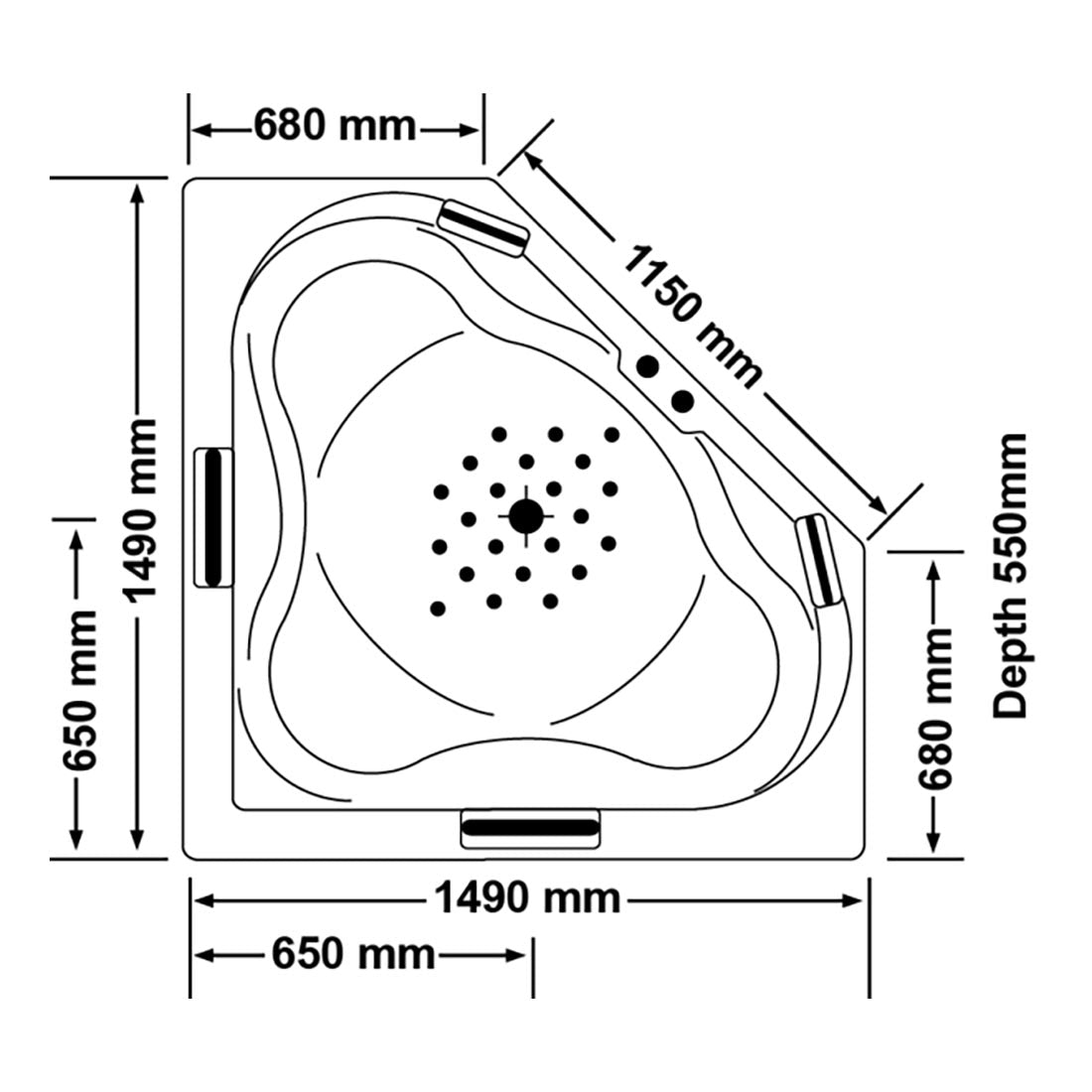 Alhambra 1490mm Drop-In Bath Tub
