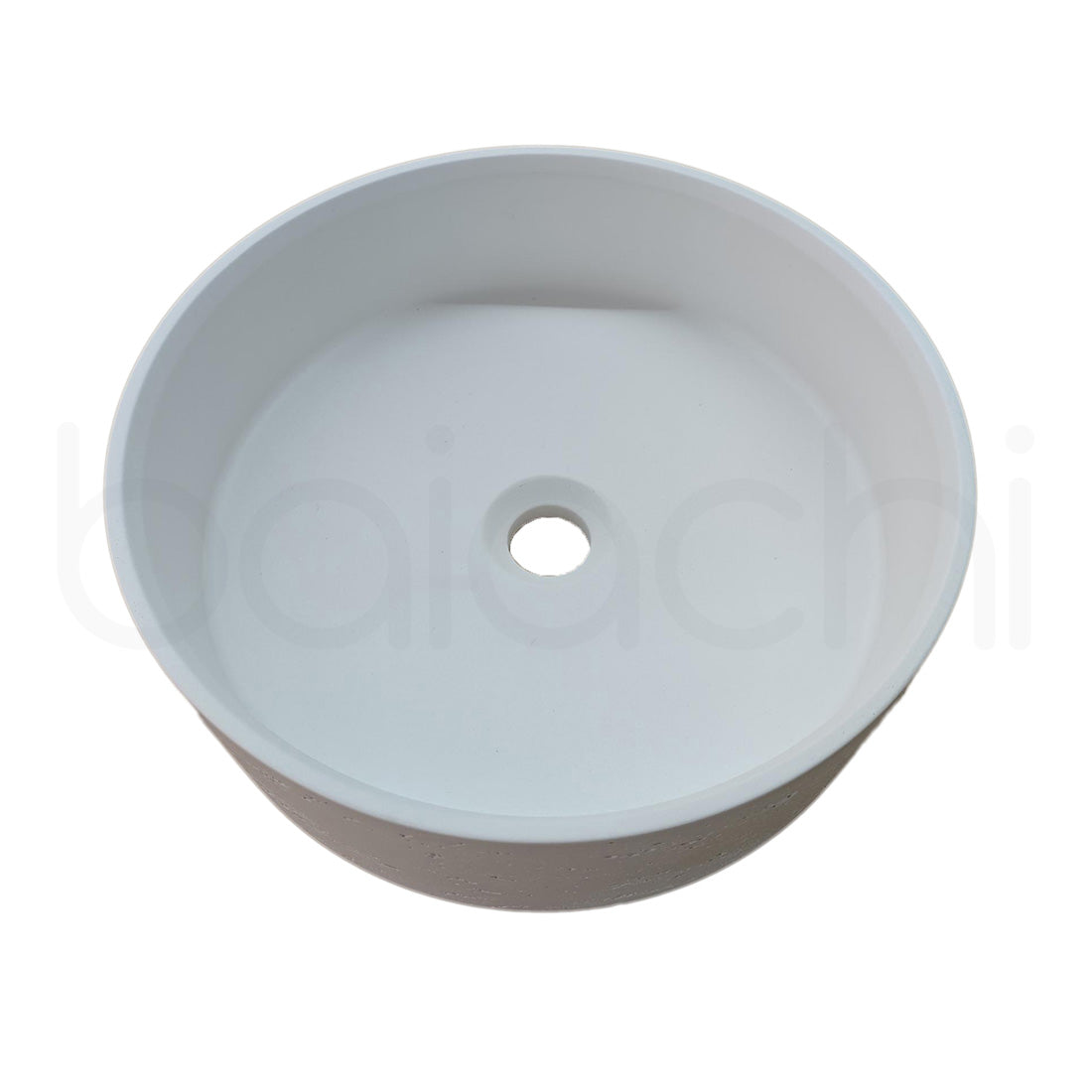 Baiachi Travertine Round Concrete Bathroom Counter Top Basin Tivoli Natural White