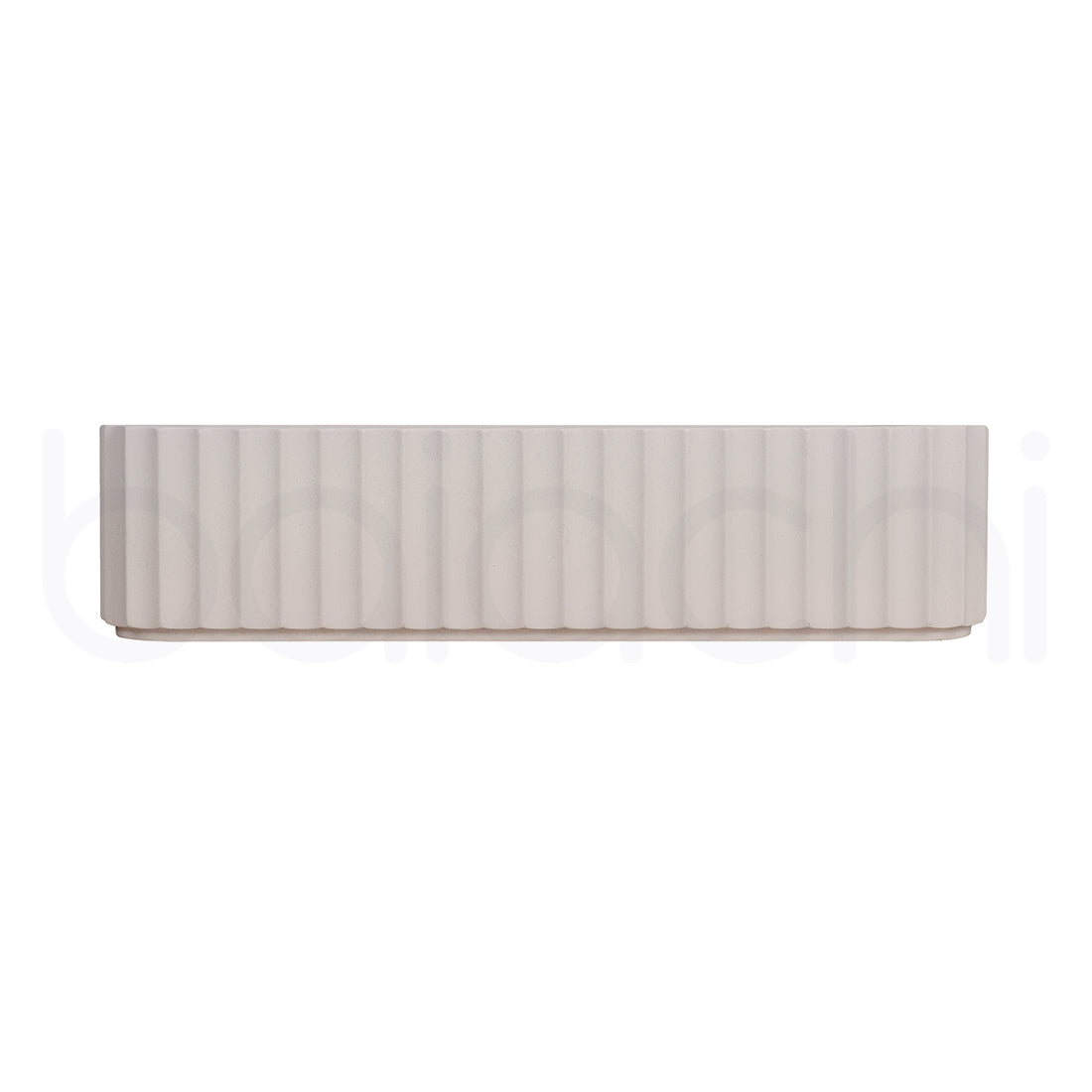 Baiachi Travertine Square Fluted Concrete Bathroom Counter Top Basin Tuscany Warm White