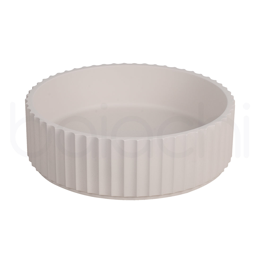 Baiachi Travertine Oval Fluted Concrete Bathroom Counter Top Basin Tuscany Warm White