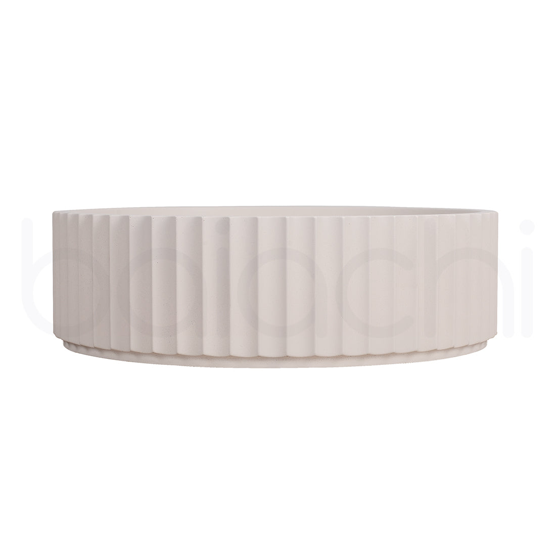 Baiachi Travertine Oval Fluted Concrete Bathroom Counter Top Basin Tuscany Warm White