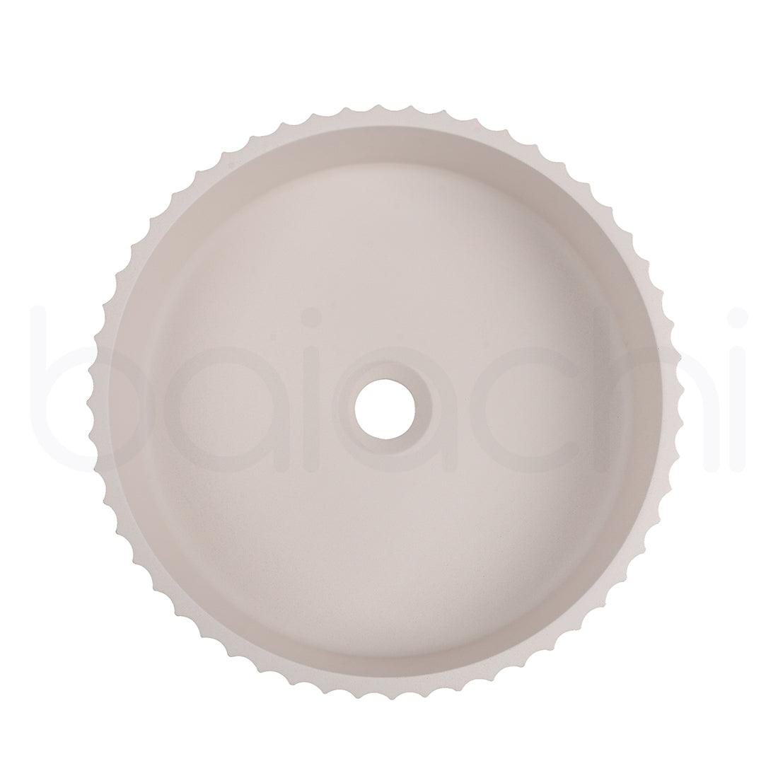 Baiachi Travertine Oval Fluted Concrete Bathroom Counter Top Basin Tuscany Warm White