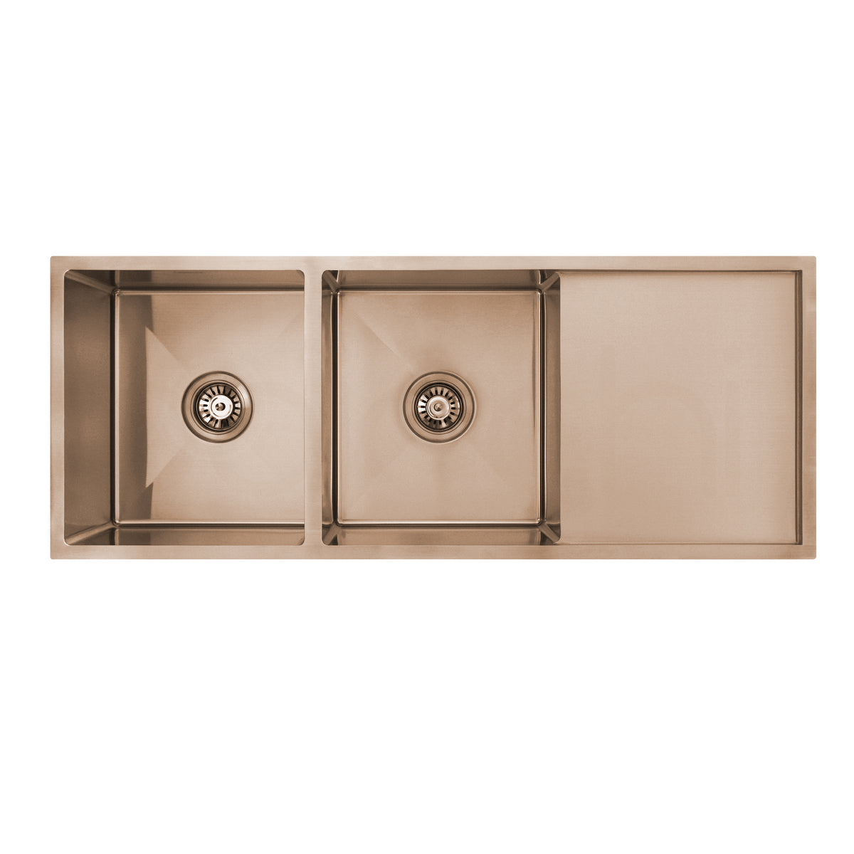 Baiachi 1270x450 Handmade Kitchen Stainless Steel Sink Double Bowl Drainer Top Undermount Brushed Copper