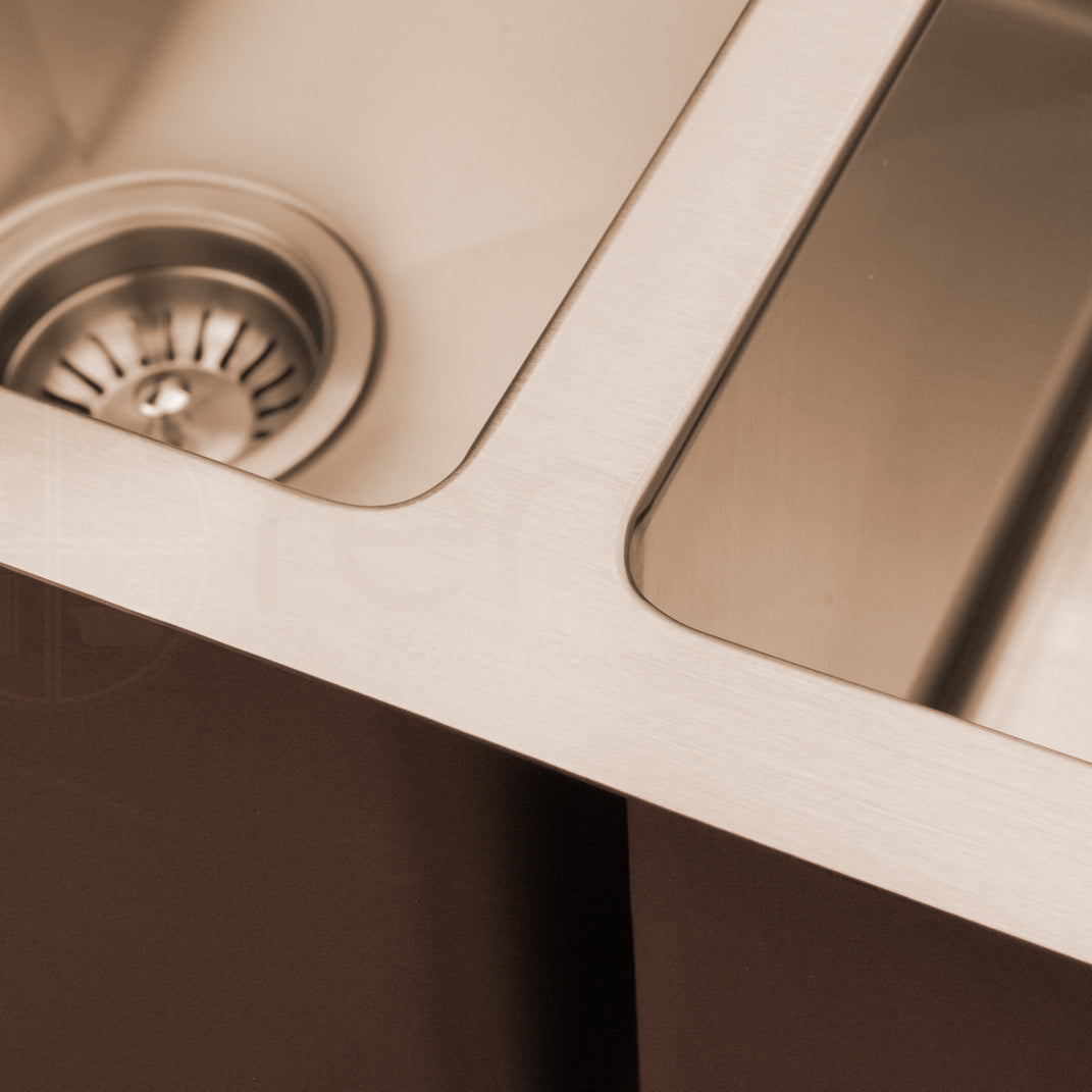 Baiachi 1270x450 Handmade Kitchen Stainless Steel Sink Double Bowl Drainer Top Undermount Brushed Copper