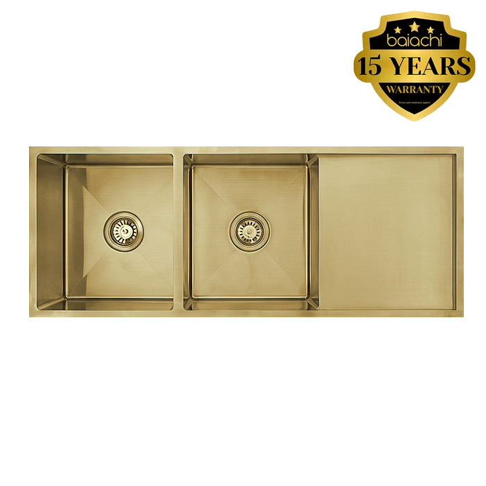 1110X440 Handmade Laundry Kitchen Sink Top/Under Mount Brushed Gold