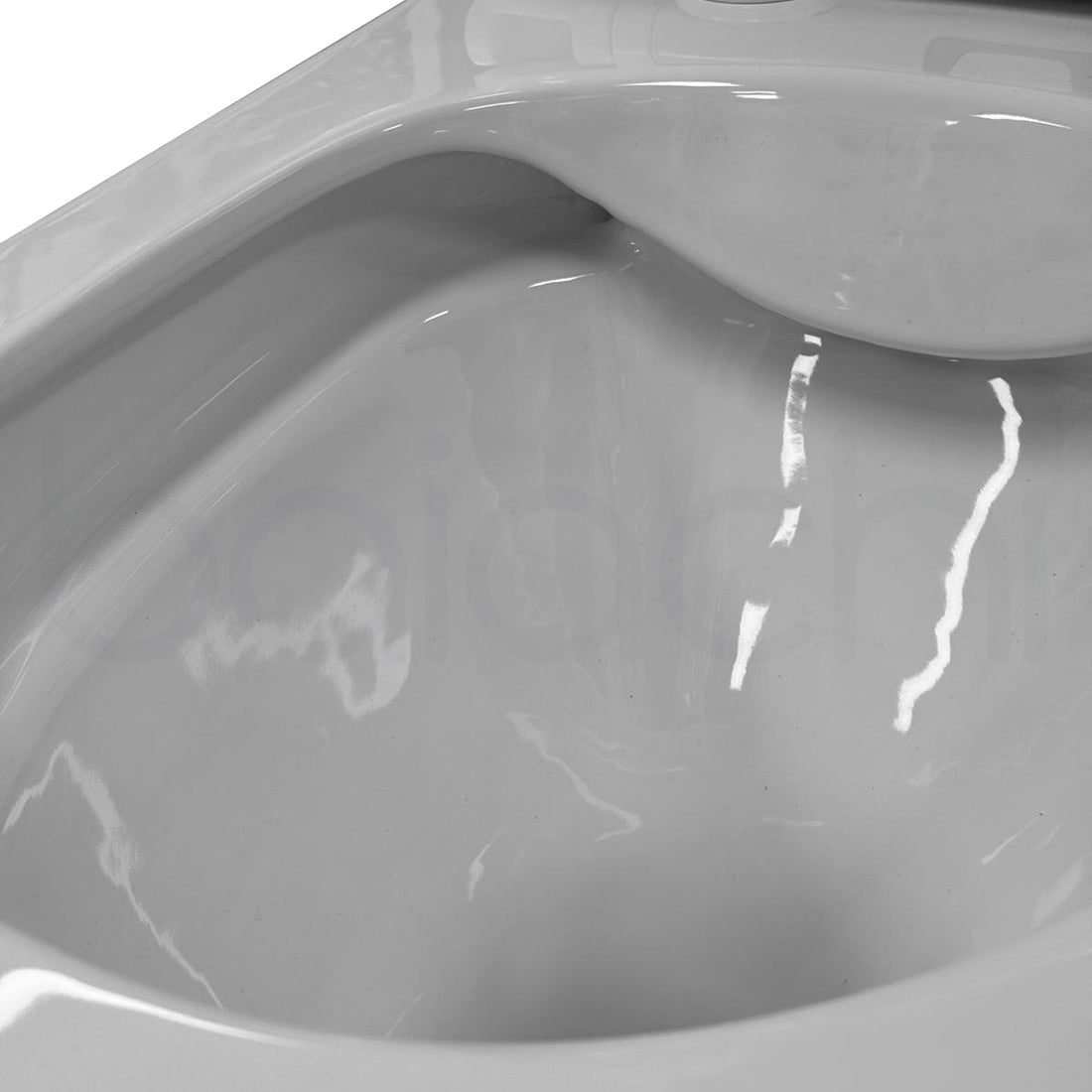 Ballina Rimless In Wall Toilet Suite with Round Stainless Steel Gun Metal Flushing Buttons
