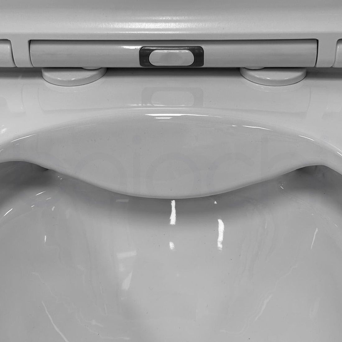 Ballina Rimless In Wall Toilet Suite with Round Brushed Nickel Flushing Buttons
