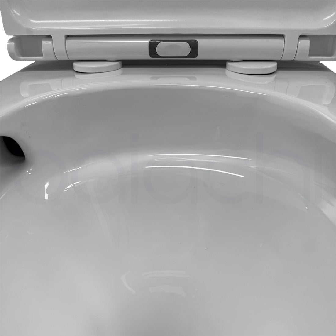 Habana Tornado Rimless Quiet Flush In Wall Toilet Suite with Round Matte Black Flushing Buttons