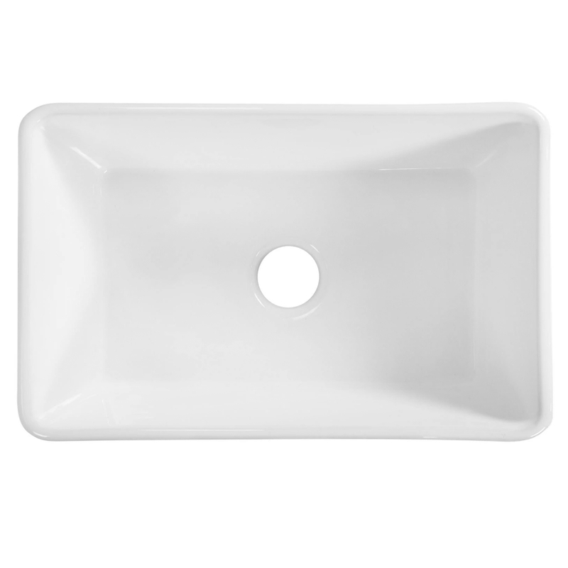 Baiachi 765X455X255mm Butler Farmhouse Fireclay Kitchen Laundry Sink Stainless Steel Waste