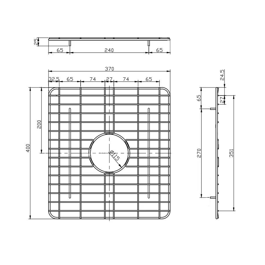 Baiachi Butler Farmhouse Kitchen Laundry Sink Grid Drain Tray Stainless Steel 2270-Grid