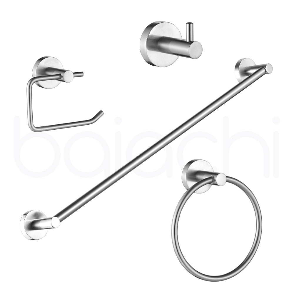 Baiachi 4 Piece Bathroom Accessory Set Chrome