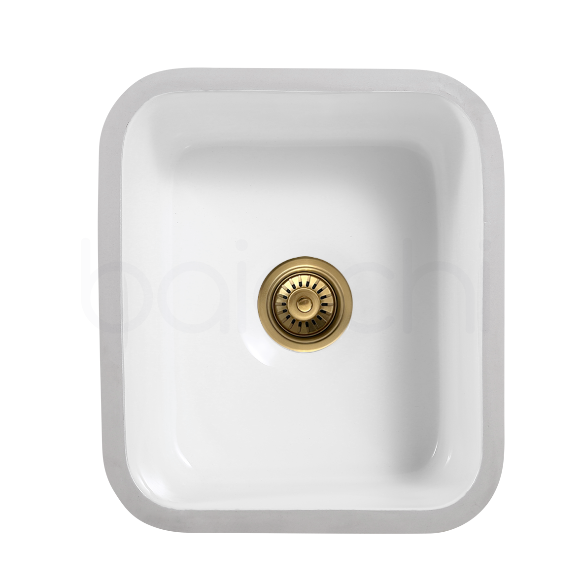 Baiachi Ceramic Kitchen and Laundry Undermount Sink Gun Metal Waste