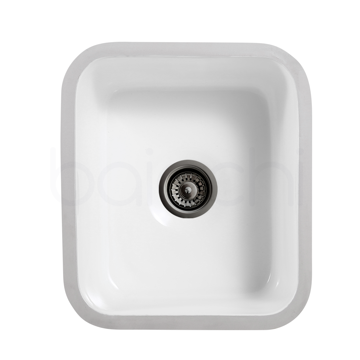Baiachi Ceramic Kitchen and Laundry Undermount Sink Gun Metal Waste