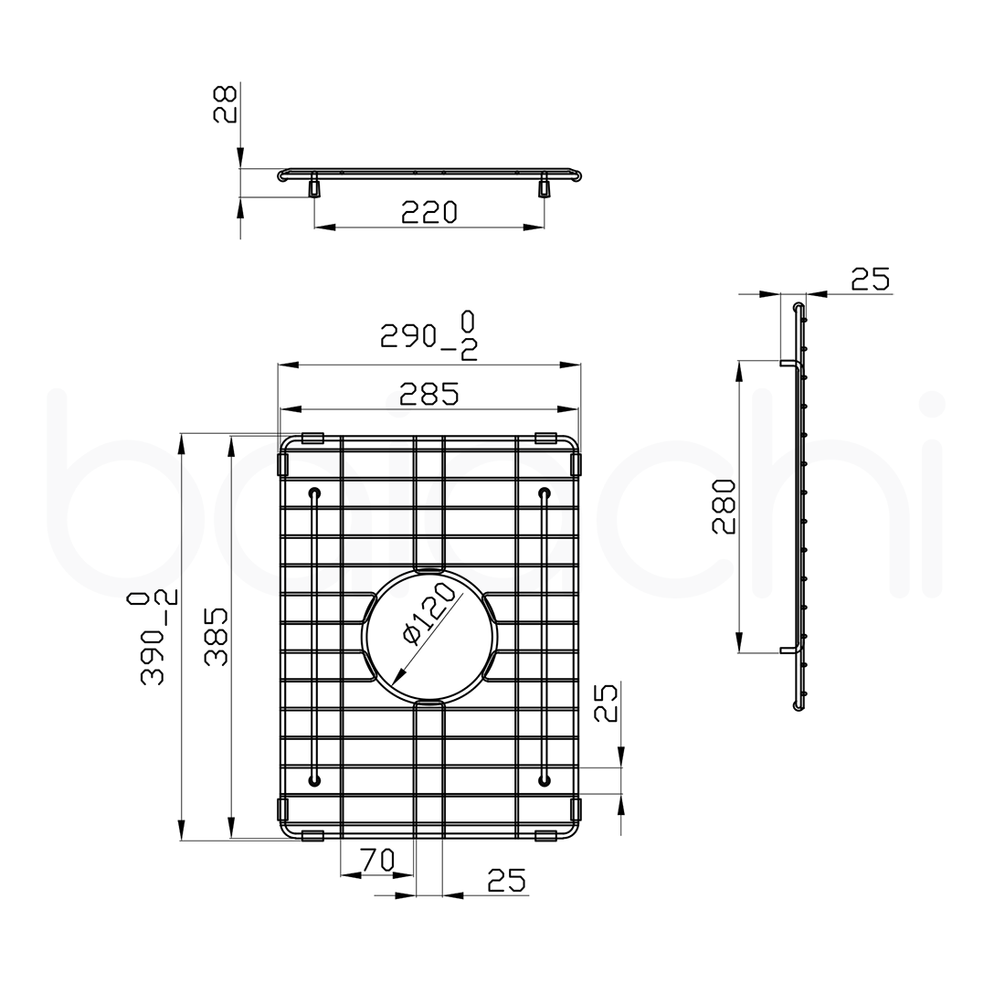 Baiachi Kitchen Sink Grid Antique Brass