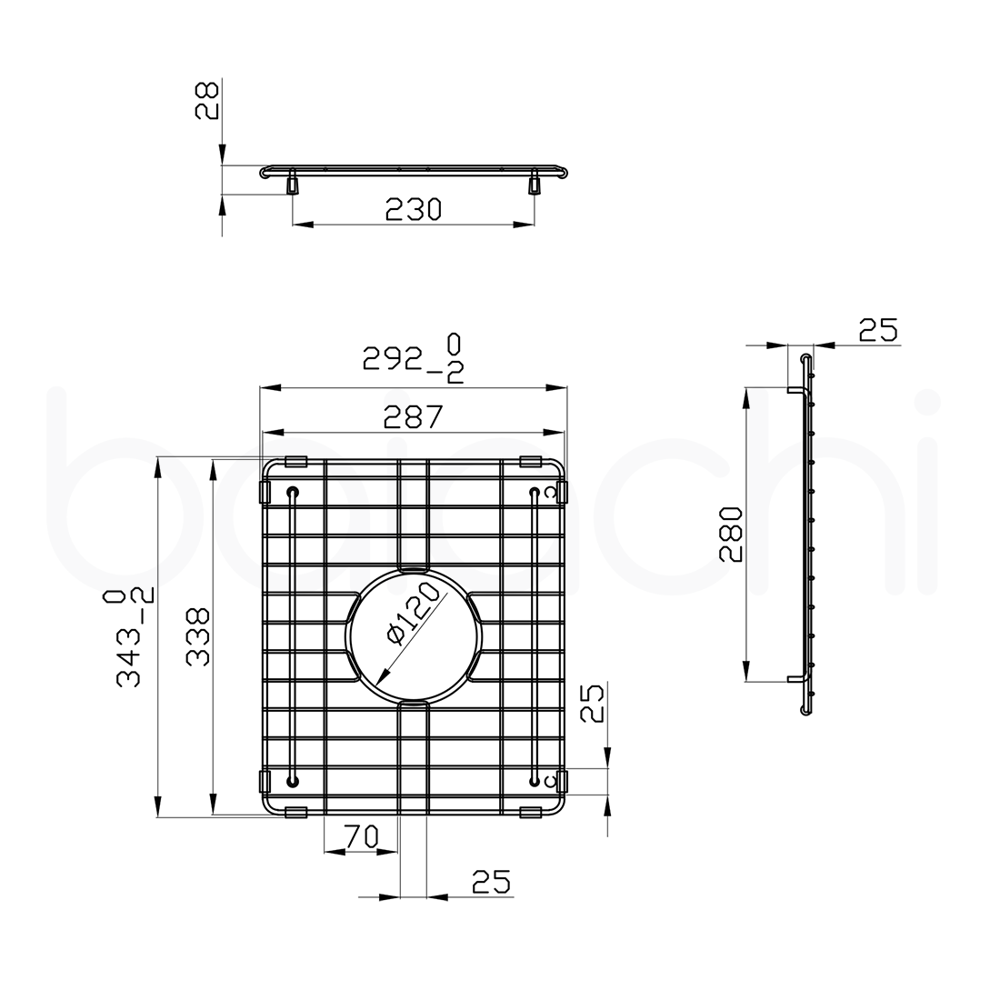 Baiachi Kitchen Sink Grid Gun Metal