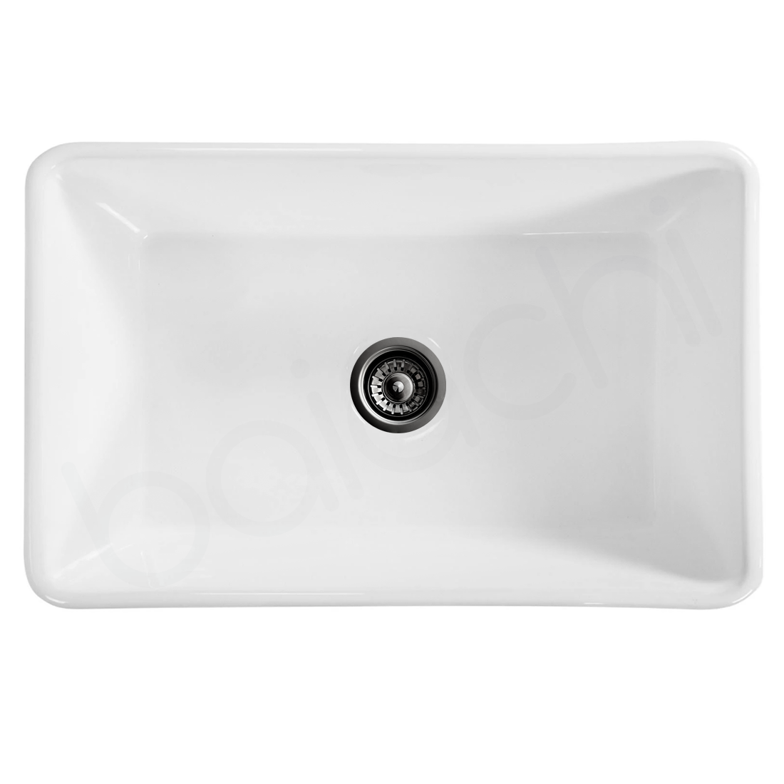 Baiachi 835X460X255mm Butler Farmhouse Fireclay Kitchen Laundry Sink Gun Metal Waste