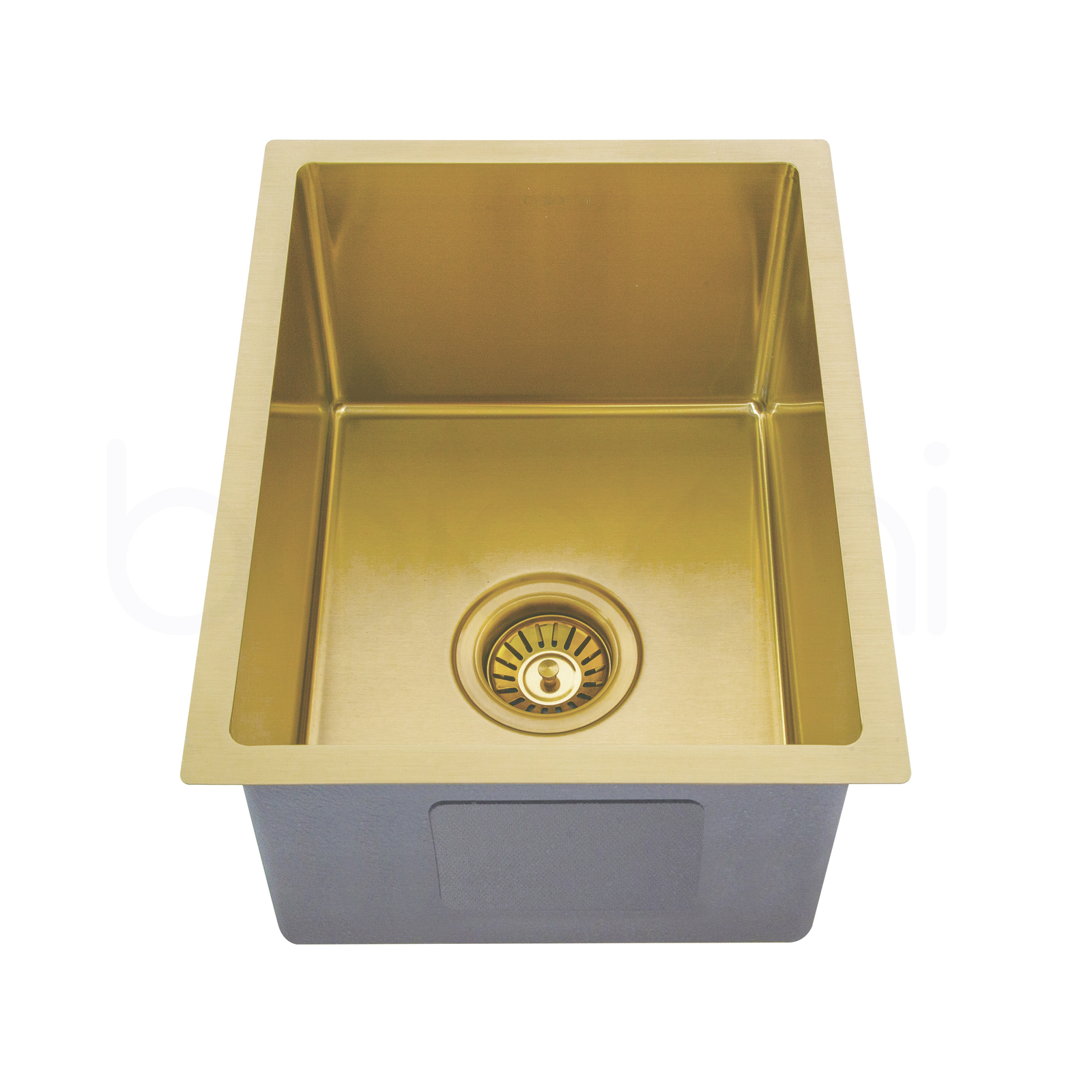 340X440mm Handmade Laundry Kitchen Sink Top/Under Mount Brushed Gold
